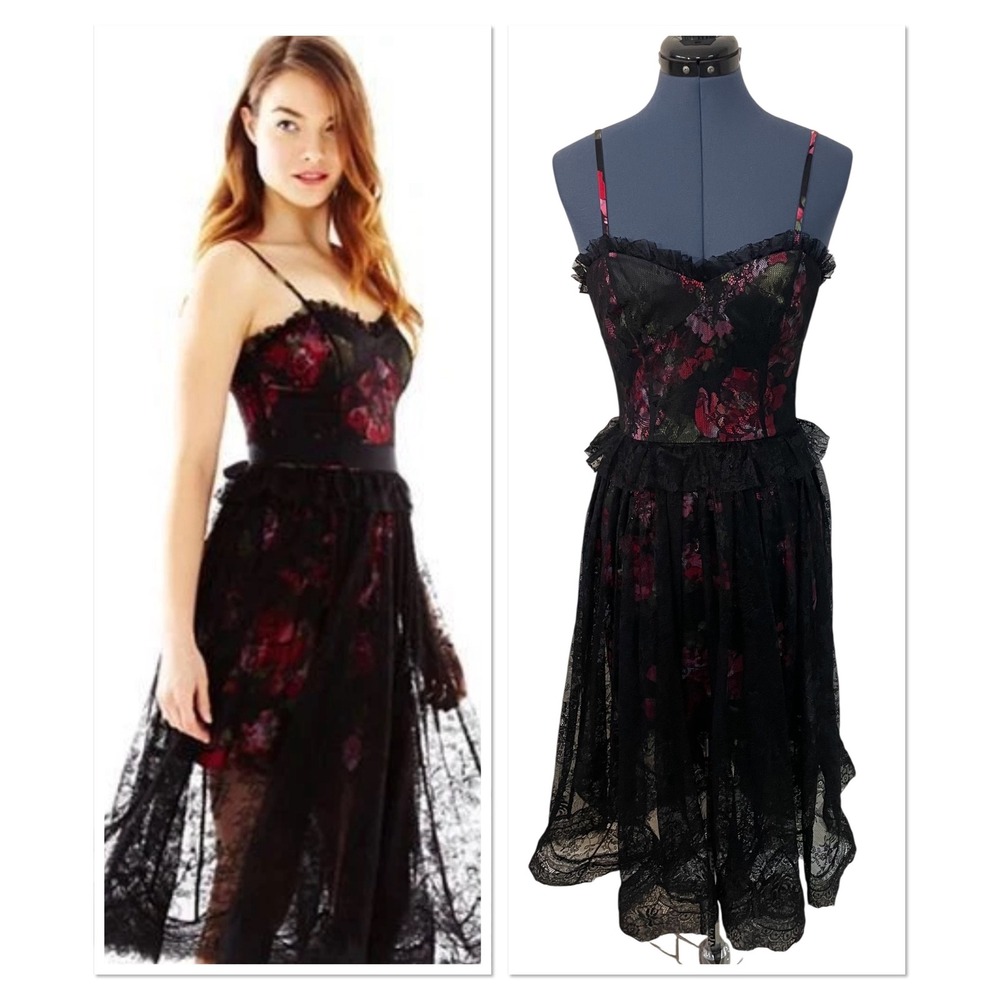 NWT Pearl Georgina Chapman Marchesa Lace Floral Corset Dress Whimsigoth Fairy 6